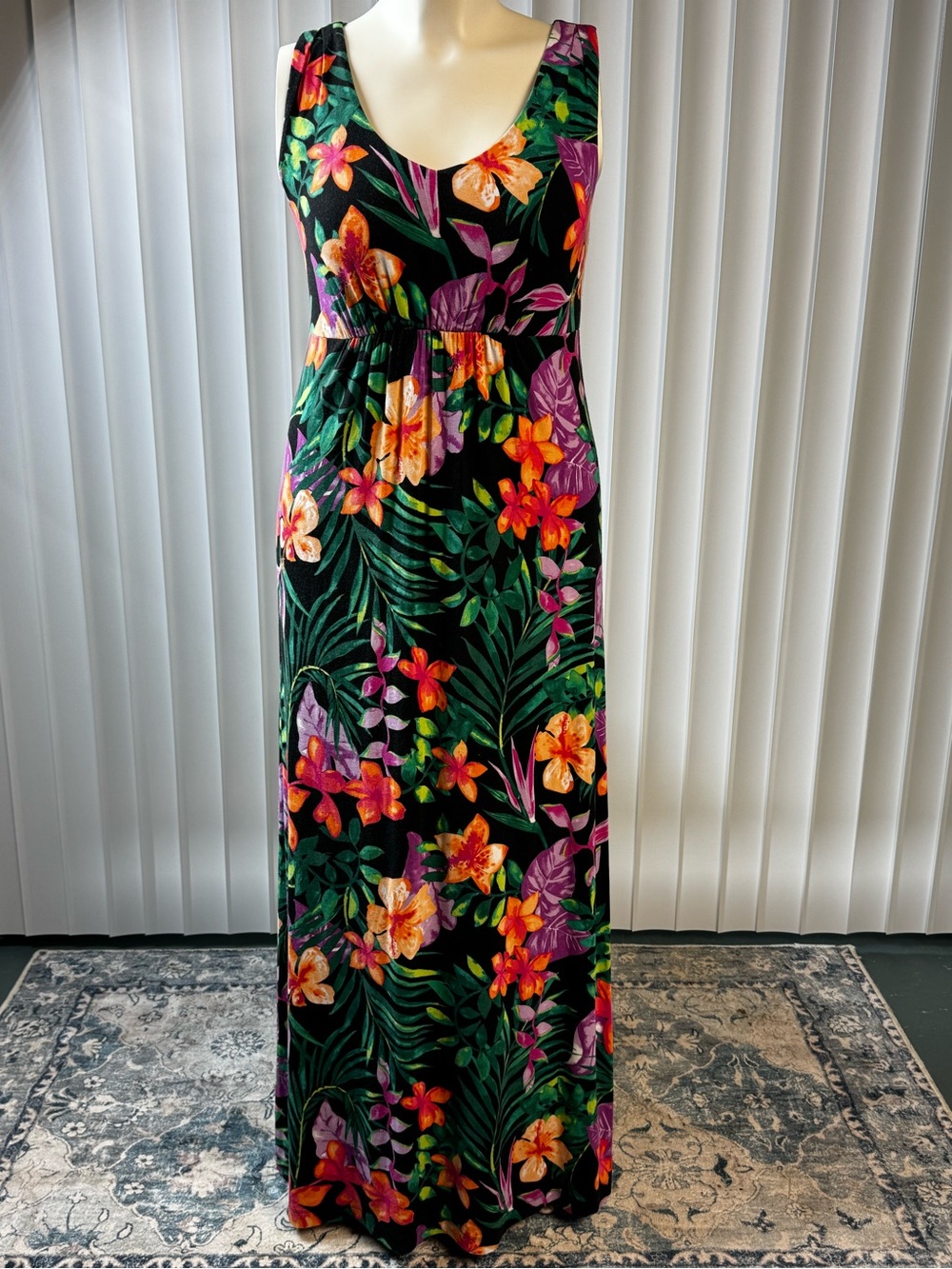 Tommy Bahama Tropical Floral Maxi Dress Medium Hawaiian Resort Vacation - Picture 2 of 11